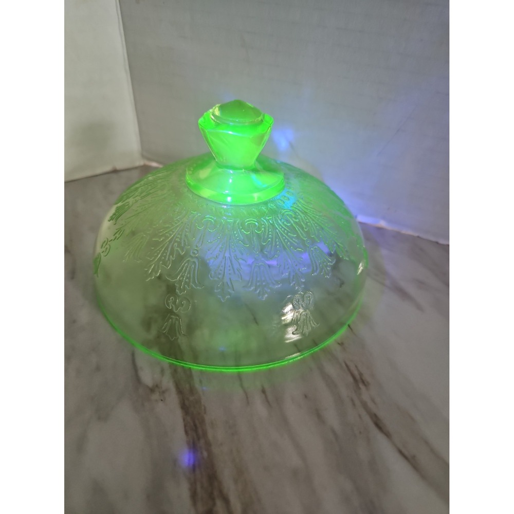 Anchor Hocking Princess Green uranium Depression Glass Cover/lid Replacement